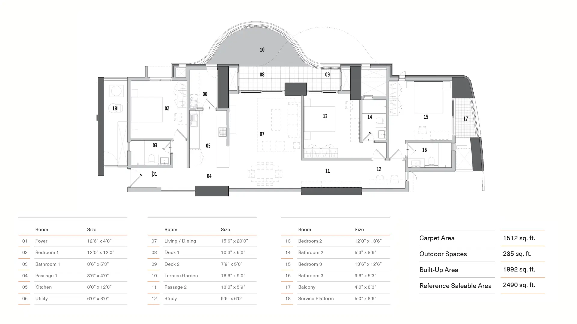 3 BHK Floor Plan