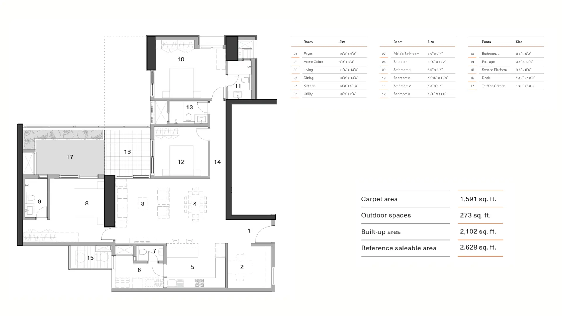3 BHK Floor Plan