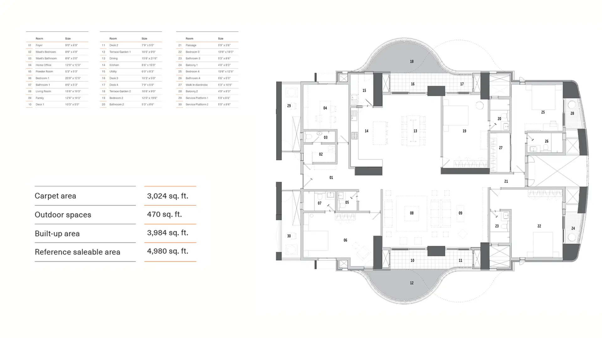 4 BHK Floor Plan