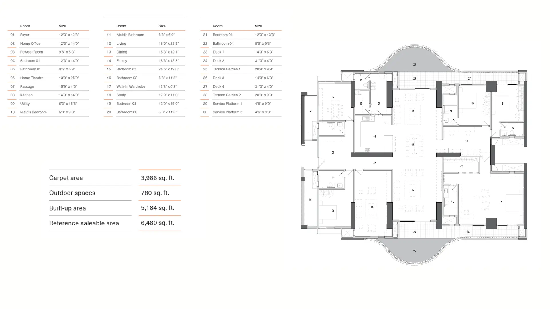 4 BHK Floor Plan
